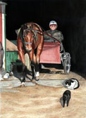 Standardbred, Equine Art - Barn Cats